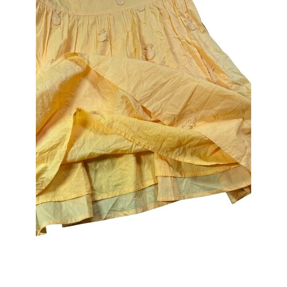 J.Crew Factory 100% Cotton Dress Size 6 Yellow Pineapple NWT Lined Pockets